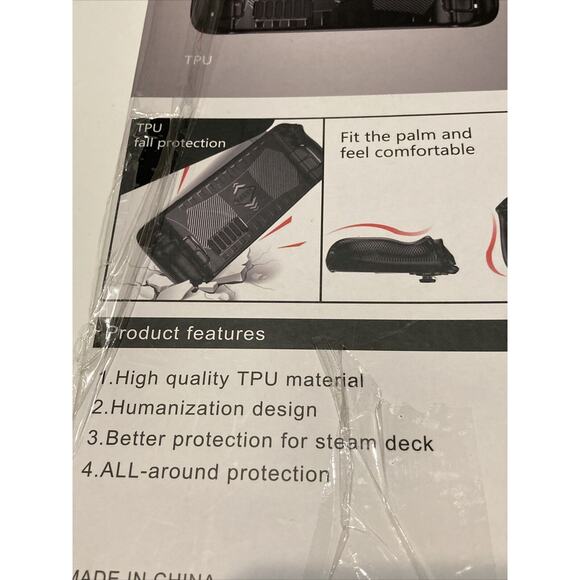 Steam Deck Gaming TPU Protective Case Shell Black And Screen Protector - Picture 3 of 10